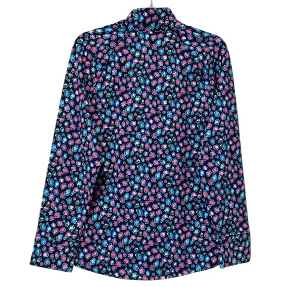 Lilly Pulitzer NWT Skipper Popover Seabreeze Blue Navy Half-Zip Top Large L - Picture 9 of 11